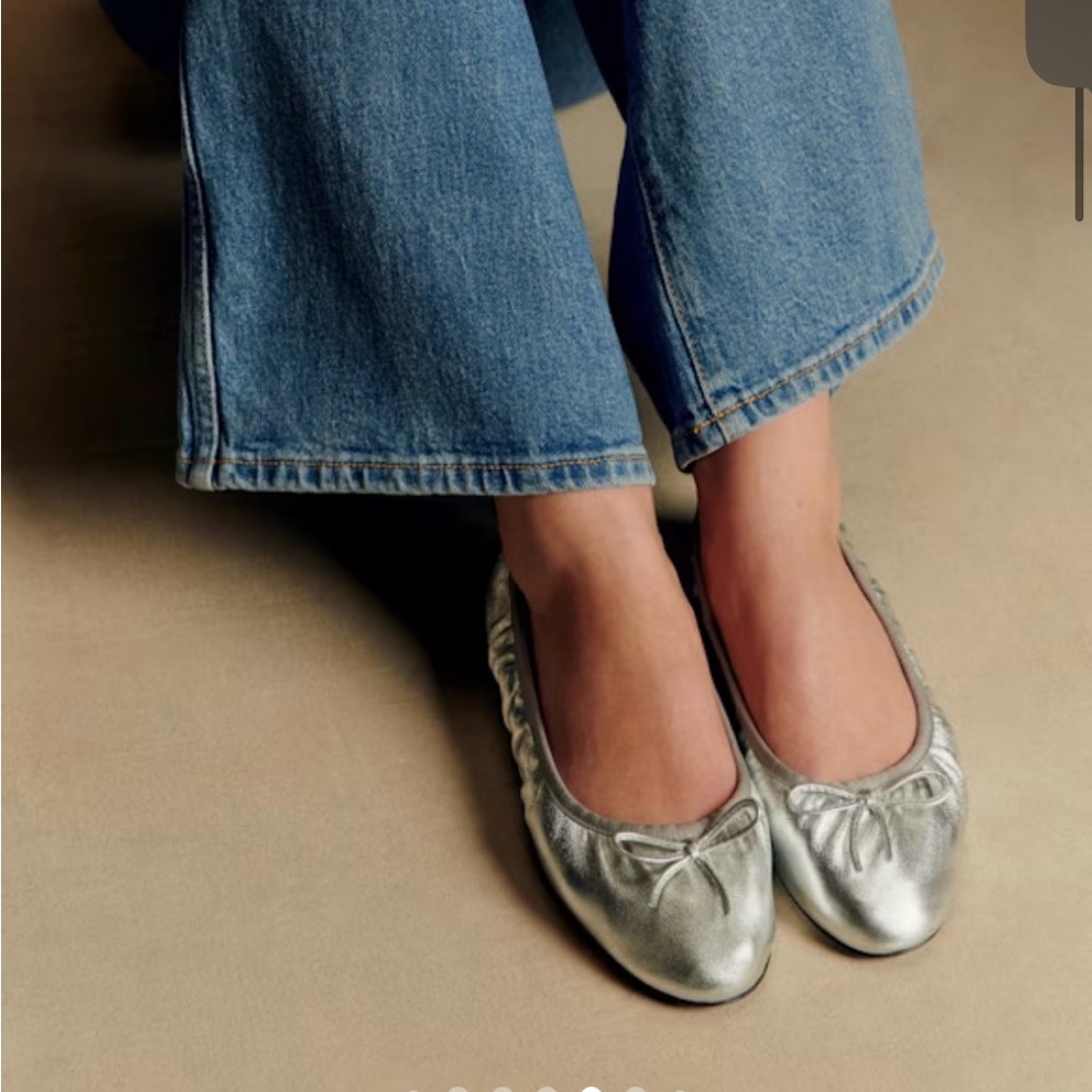 Sezane Silver Agathe Ballet Flats - Picture 8 of 8